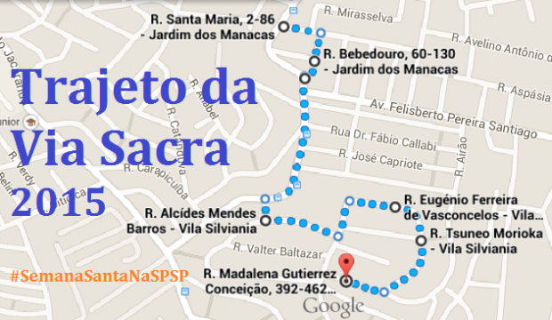 Confira o novo trajeto da Via Sacra 2015 - Paróquia São Pedro e São Paulo